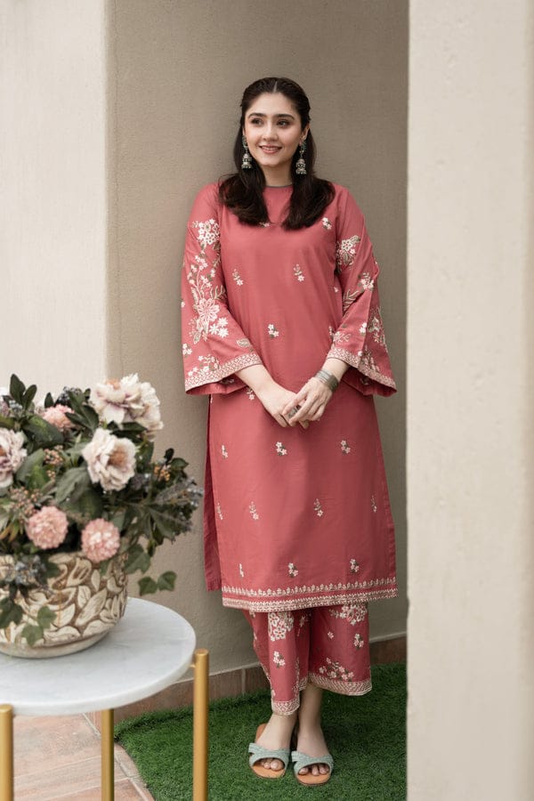DURE FISHAN RUST EMBROIDERY 2PC