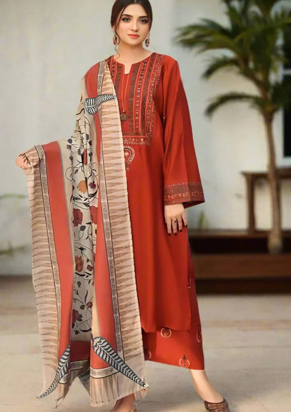 AYAT- emb 3pc WITH DIGITAL DUPPATA
