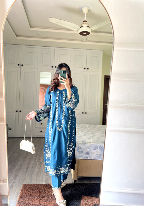 SAHER Embroidery Long shirt 2pc